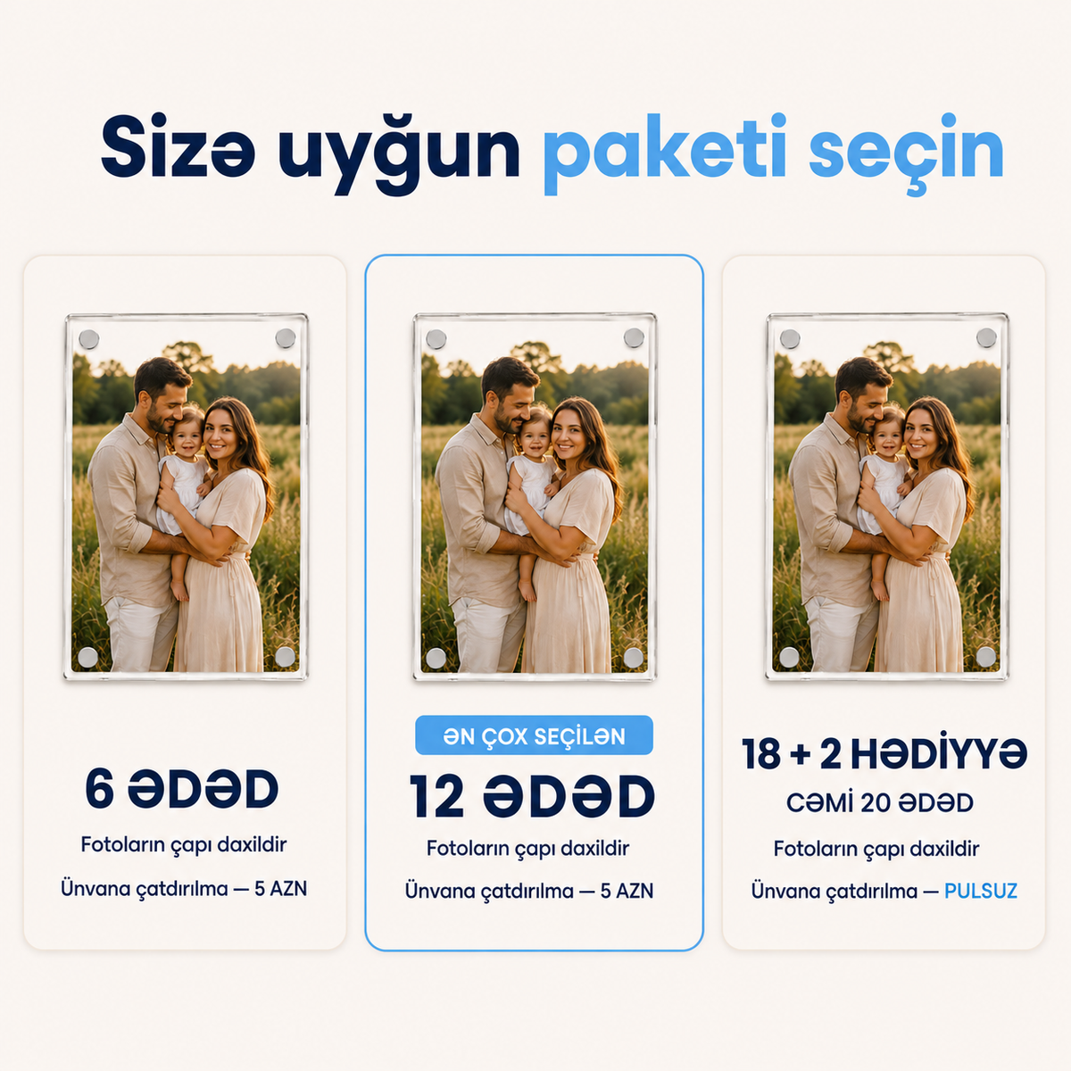 Acrylic™ – Dəyişdirilə Bilən Akril Foto Maqnit