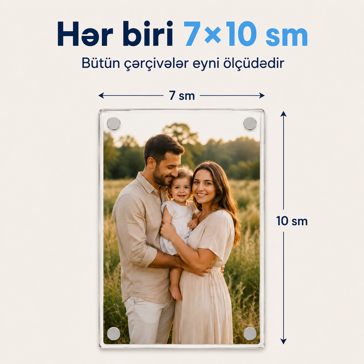 Acrylic™ – Dəyişdirilə Bilən Akril Foto Maqnit