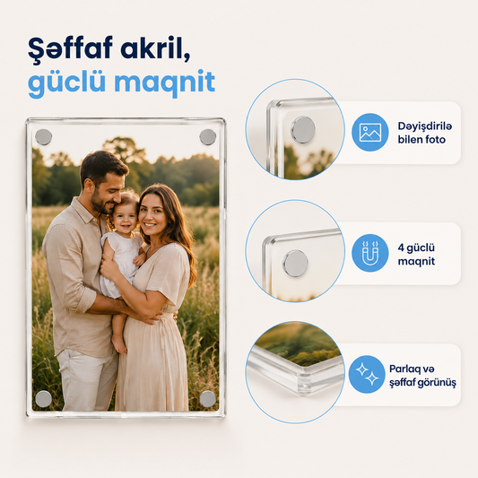 Acrylic™ – Dəyişdirilə Bilən Akril Foto Maqnit
