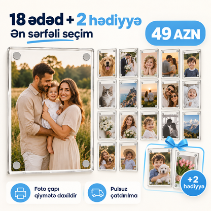 Acrylic™ – Dəyişdirilə Bilən Akril Foto Maqnit